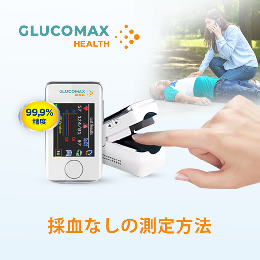 GlucoMax 針なしレーザー血糖値測定器 – 精度99.9%